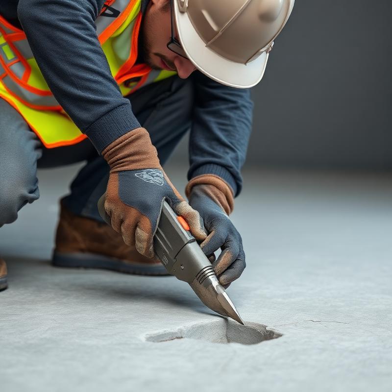 Professional concrete repair contractor working on Charlotte NC property - Christian Concrete Repair team